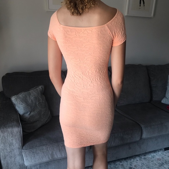 Free People (Intimately) Peach Slip/Body-con Dress - Picture 2 of 6